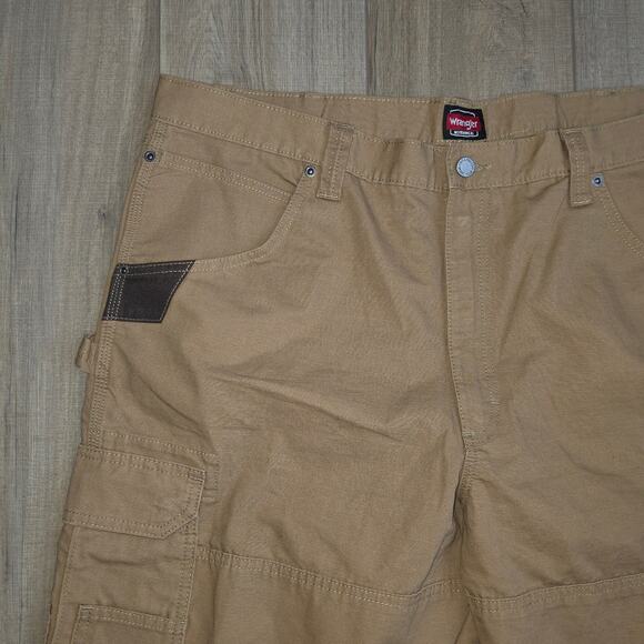 Wrangler Workwear Khaki Cargo Homemade Shorts Brown Men Sz 40 - Picture 5 of 5